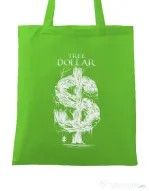 Sacosa din panza Tree Dollar Verde mar
