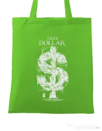 Sacosa din panza Tree Dollar Verde mar