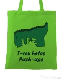 Sacosa din panza T-rex push-ups Verde mar