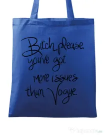 Sacosa din panza Vogue issues Albastru regal