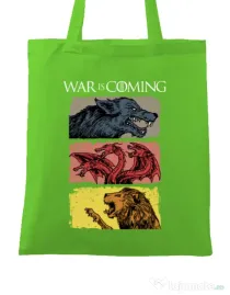 Sacosa din panza War is coming Verde mar