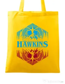 Sacosa din panza Welcome to Hawkins Galben