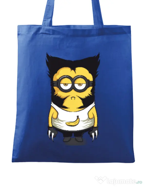 Sacosa din panza Wolve minion Albastru regal