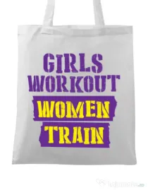 Sacosa din panza Women train Alb