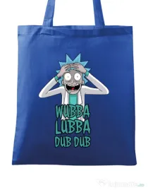 Sacosa din panza Wubba Lubba Dub Dub Albastru regal