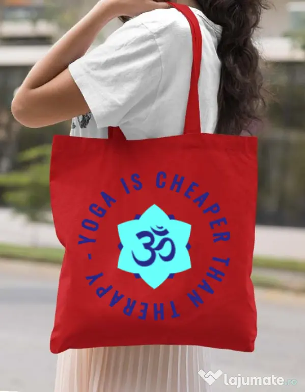Sacosa din panza Yoga is cheaper Rosu