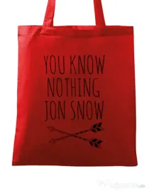 Sacosa din panza You know nothing Rosu