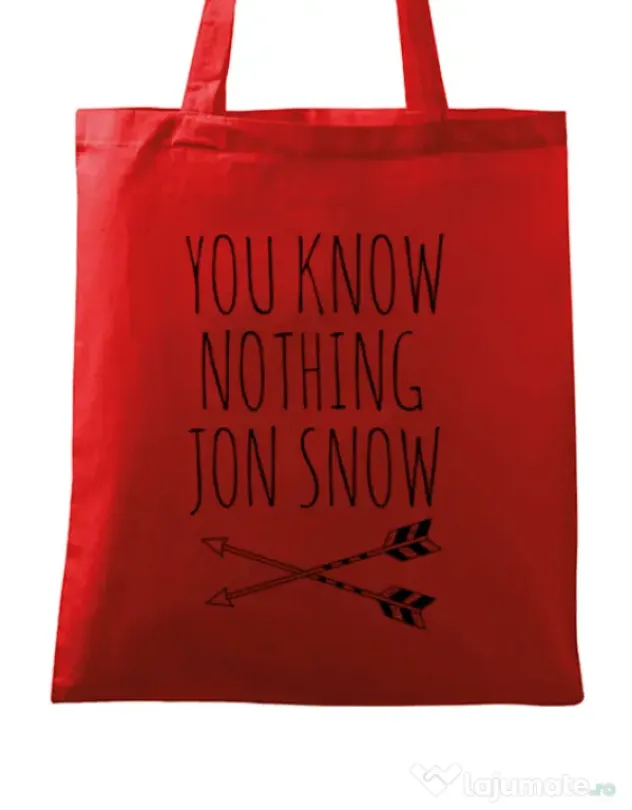 Sacosa din panza You know nothing Rosu