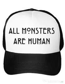 Sapca personalizata All monsters are human Alb