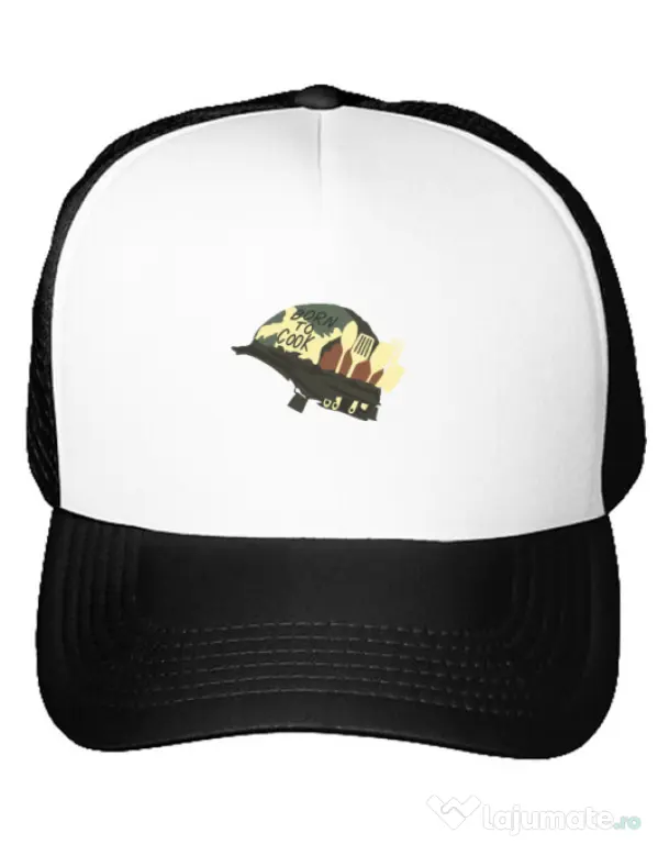 Sapca personalizata Born To Cook Alb