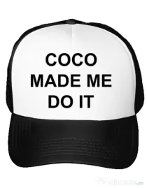 Sapca personalizata Coco made me do it Alb