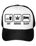 Sapca personalizata Eat smoke sleep Alb