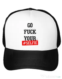 Sapca personalizata Go fuck your selfie Alb