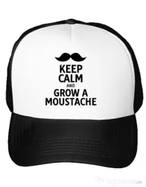 Sapca personalizata Grow a moustache Alb