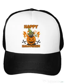 Sapca personalizata Halloween Pug Alb