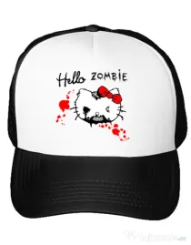 Sapca personalizata Hello zombie Alb