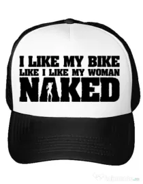 Sapca personalizata I like my bike Alb