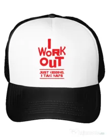 Sapca personalizata I work out Alb