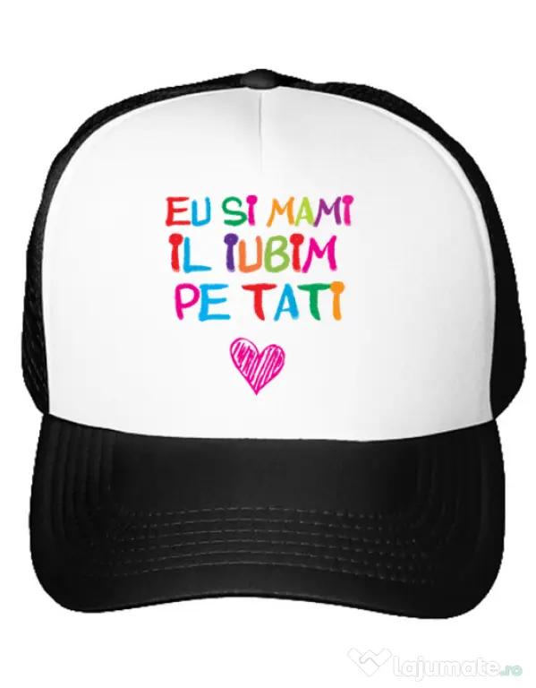 Sapca personalizata Il iubim pe tati Alb