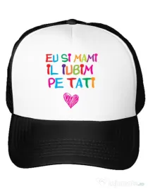 Sapca personalizata Il iubim pe tati Alb
