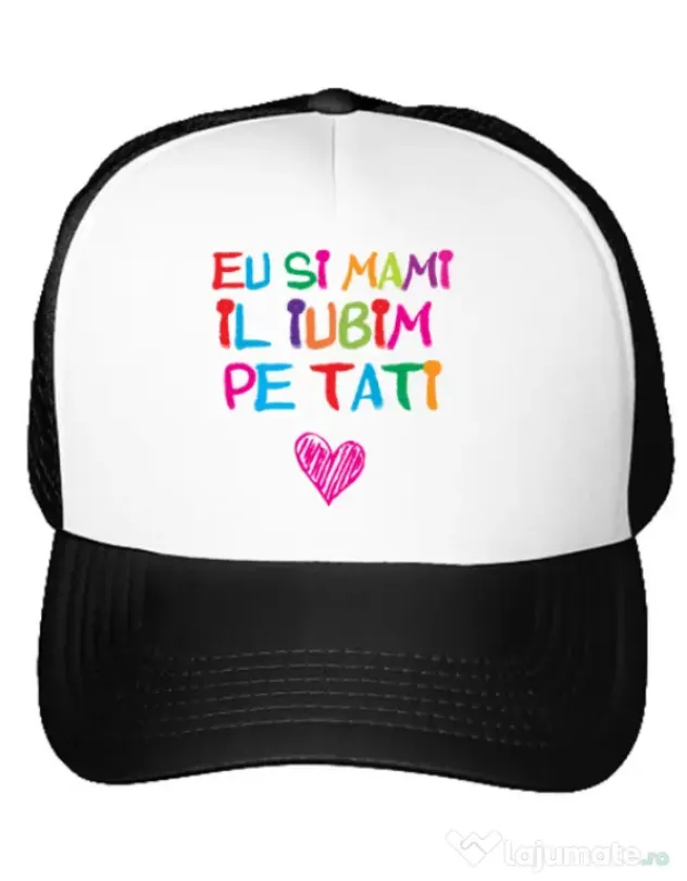 Sapca personalizata Il iubim pe tati Alb