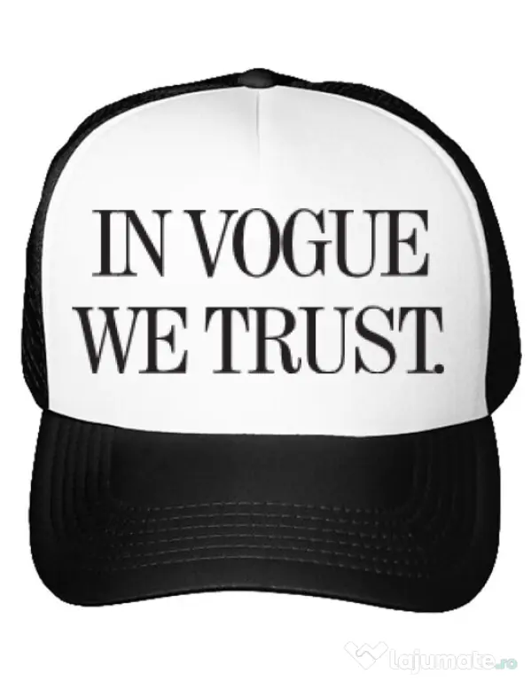 Sapca personalizata In vogue we trust Alb
