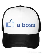 Sapca personalizata Like a boss Facebook Alb