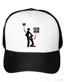 Sapca personalizata Me your mom Alb