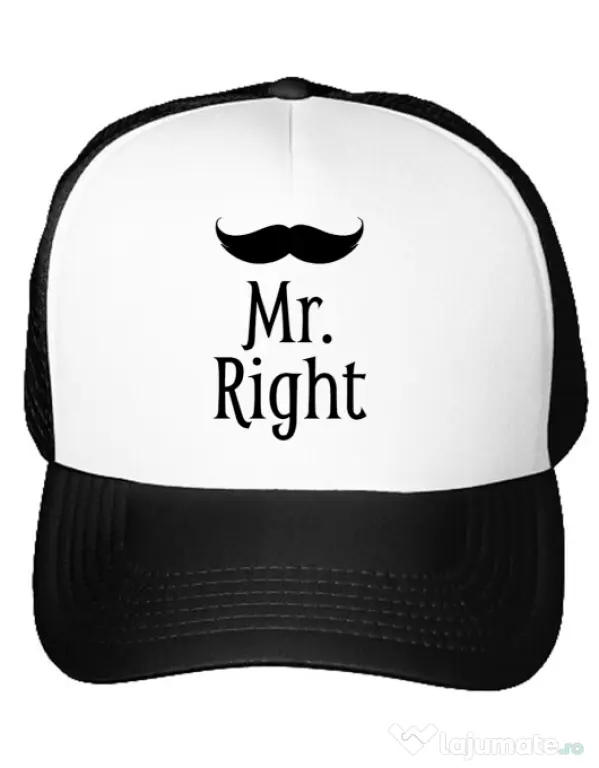 Sapca personalizata Mr. right Alb
