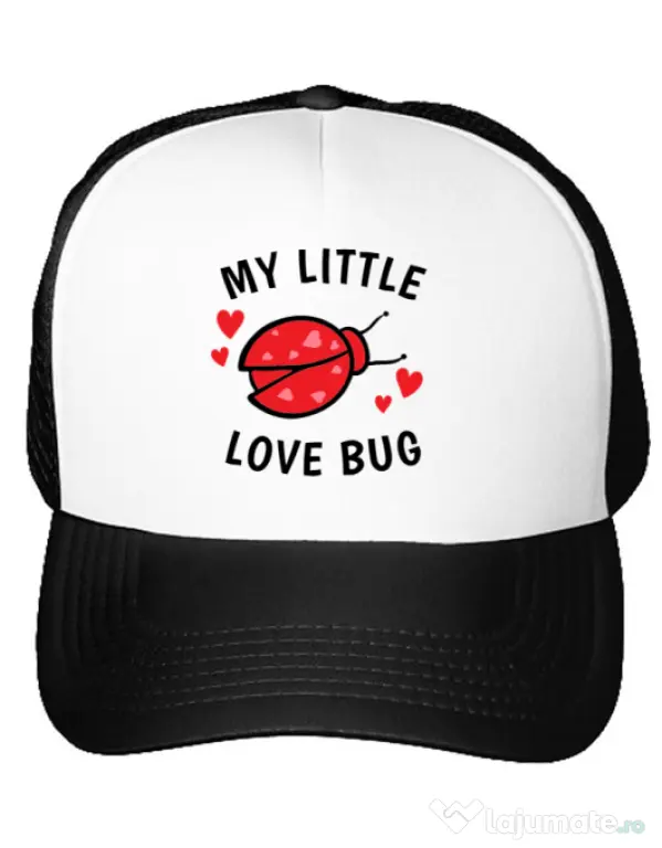 Sapca personalizata My little love bug Alb