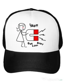 Sapca personalizata Our love story 1 Alb