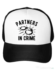 Sapca personalizata Partners in crime 1 Alb