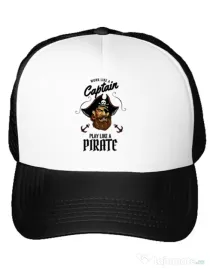 Sapca personalizata Play like a pirate Alb