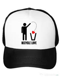Sapca personalizata Recycle love Alb