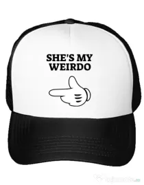 Sapca personalizata She's my weirdo Alb