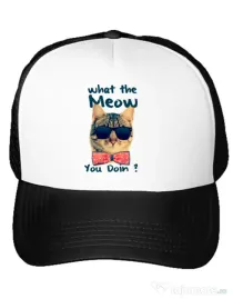 Sapca personalizata What the meow Alb