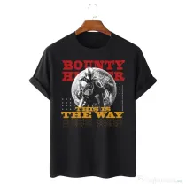 Tricou personalizat negru unisex Bounty hunter