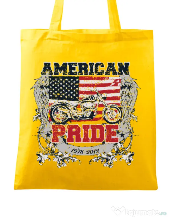Sacosa din panza American pride Galben