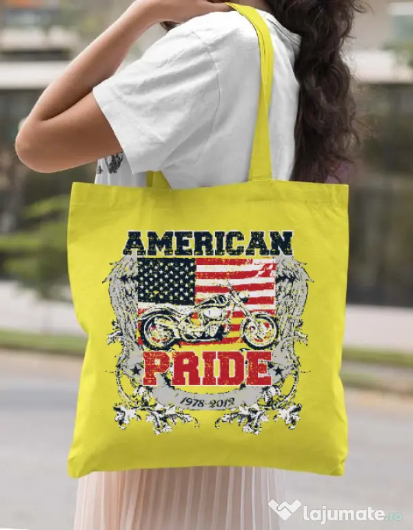 Sacosa din panza American pride Galben