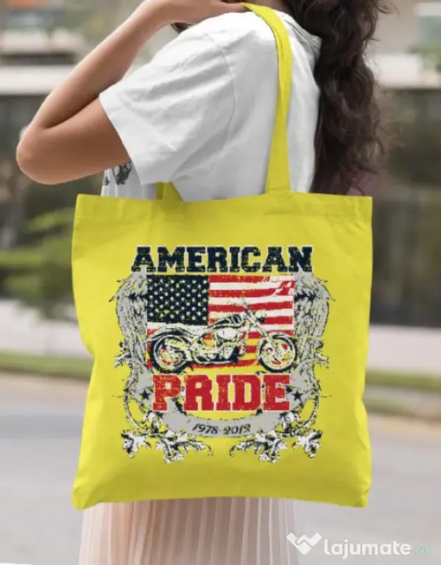 Sacosa din panza American pride Galben