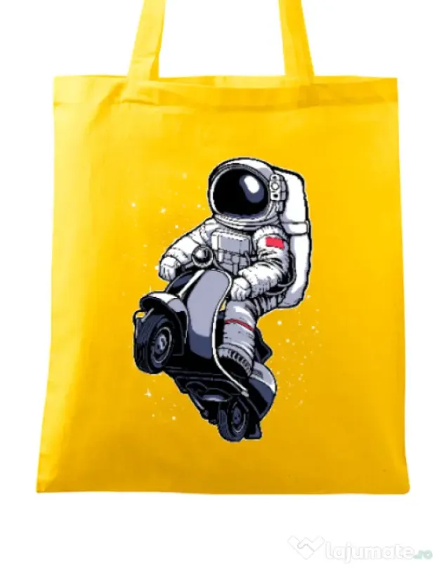 Sacosa din panza Astronaut scooter Galben