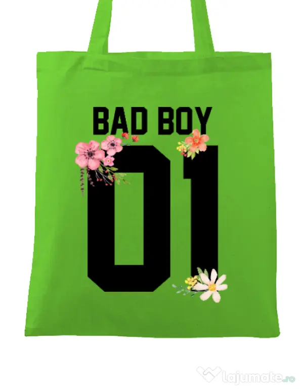 Sacosa din panza Bad boy Verde mar
