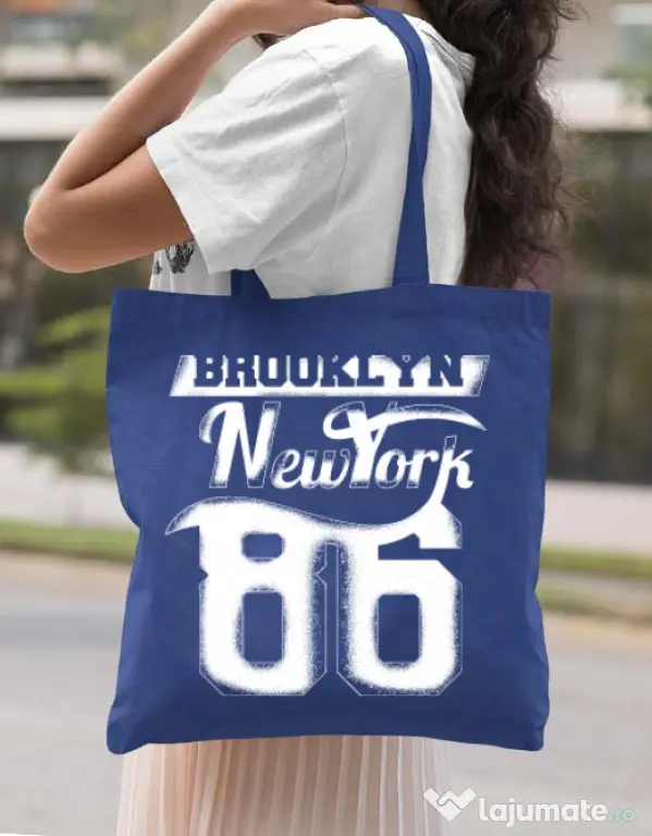 Sacosa din panza Brooklyn Albastru regal