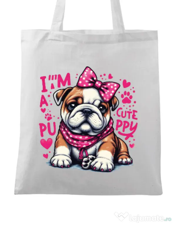 Sacosa din panza BULLDOG 04 Alb