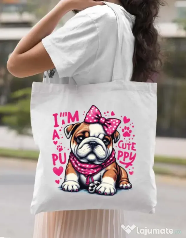 Sacosa din panza BULLDOG 04 Alb