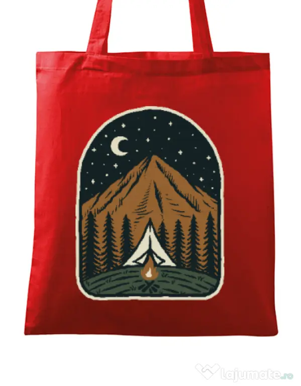Sacosa din panza Camp mountain night Rosu