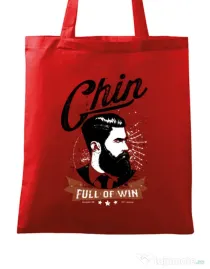 Sacosa din panza Chin full of win Rosu