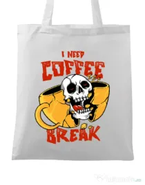 Sacosa din panza Coffee break Alb