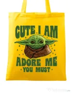 Sacosa din panza Cute I am Galben