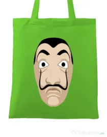 Sacosa din panza Dali mask Verde mar